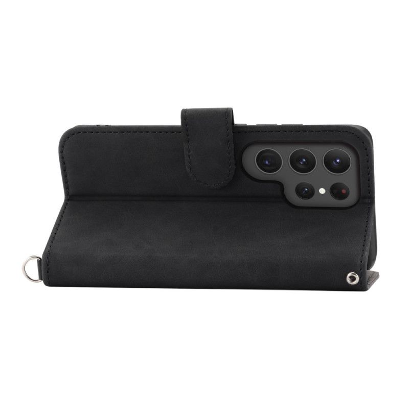 Housse Samsung Galaxy S25 Ultra 5G Motif Floral et Sangles