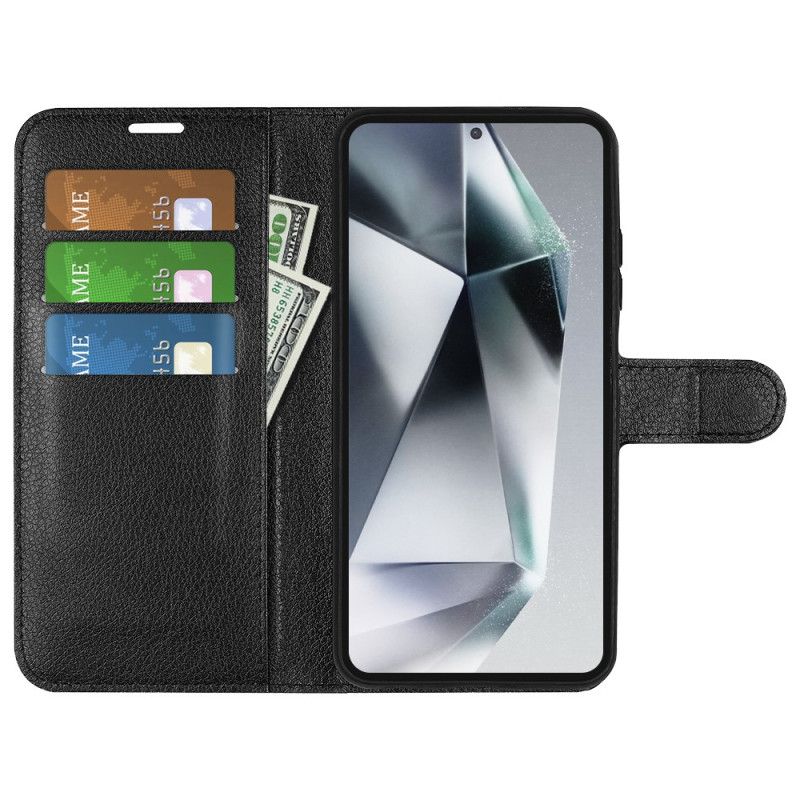 Housse Samsung Galaxy S25 Ultra 5G Simili Cuir Litchi Classique