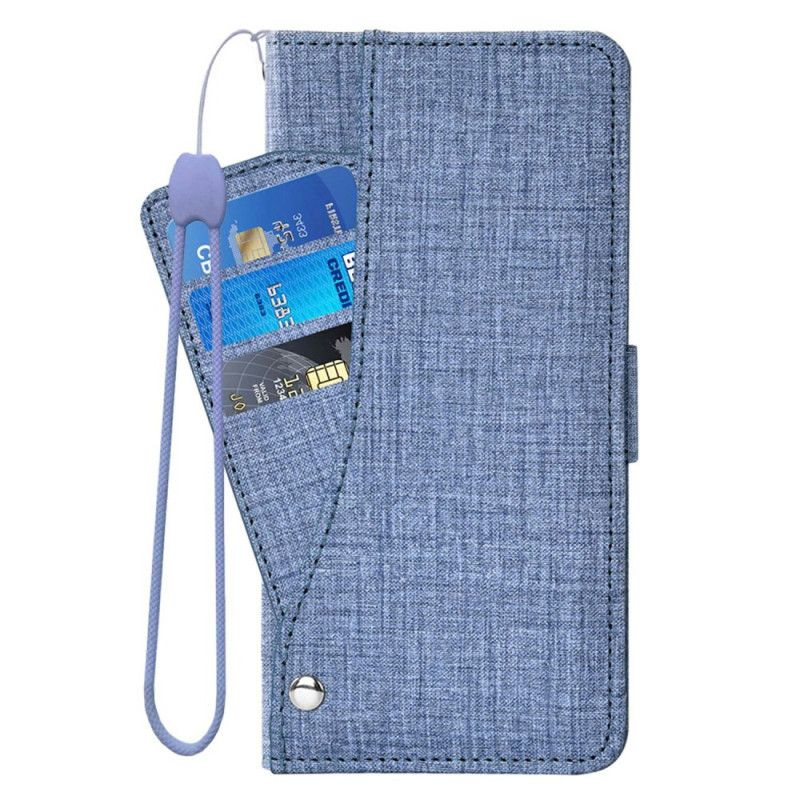 Housse Samsung Galaxy S26 avec Texture Jean et Porte-Cartes Rotatif