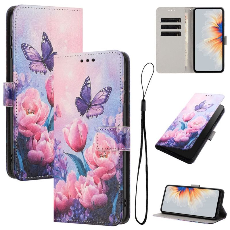 Housse Samsung Galaxy S26 Papillon et Fleurs Roses
