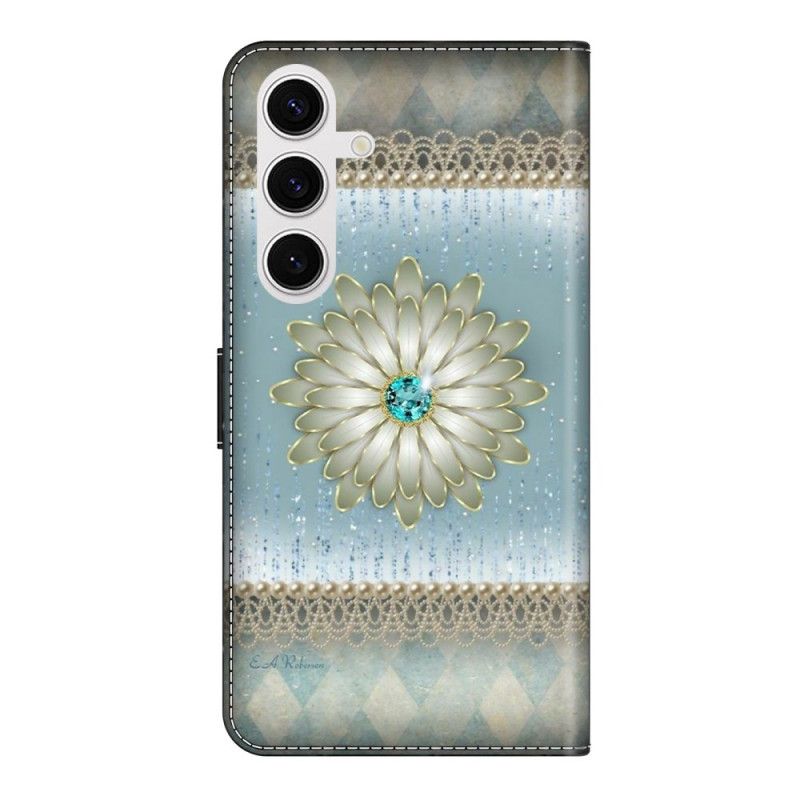 Housse Samsung Galaxy S26 Plus 5G Fleur Diamant Bleu