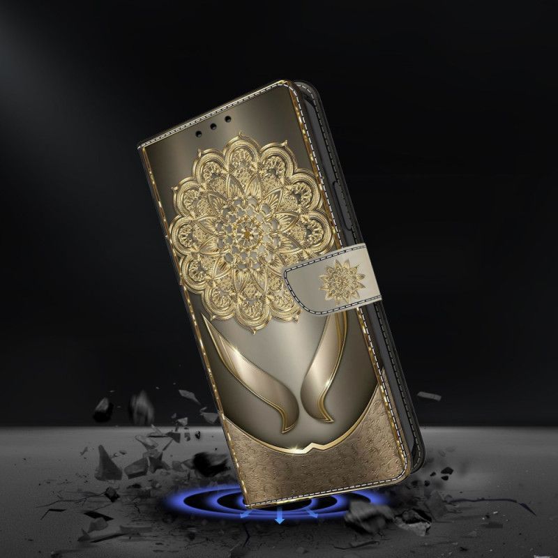 Housse Samsung Galaxy S26 Plus Fleurs Dorées Brillantes