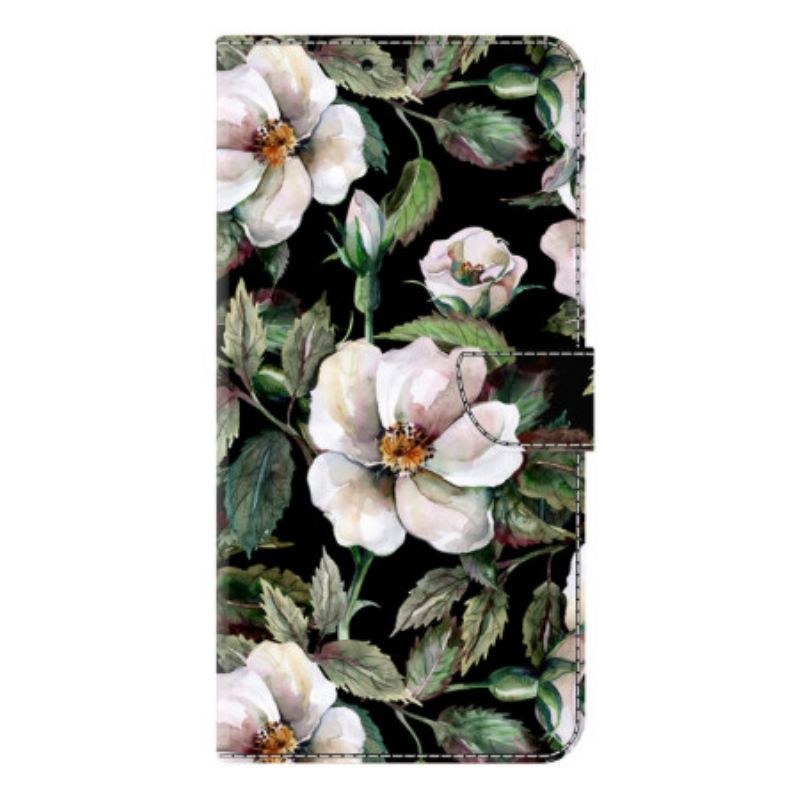 Housse Samsung Galaxy S26 Plus Motif Floral Blanc