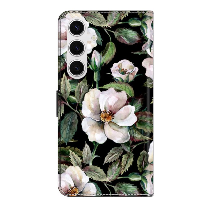 Housse Samsung Galaxy S26 Plus Motif Floral Blanc