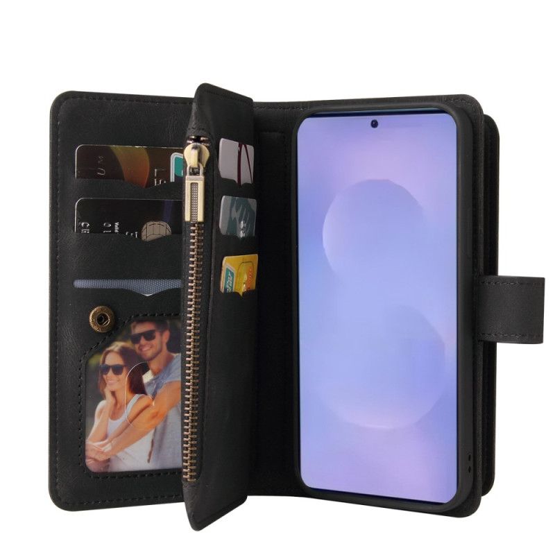 Housse Samsung Galaxy S26 Portefeuille 15 Porte-Cartes et Lanière