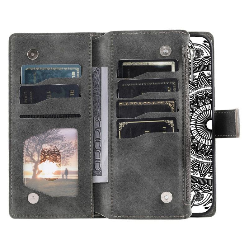 Housse Samsung Galaxy S26 Portefeuille Effet Daim Mandala