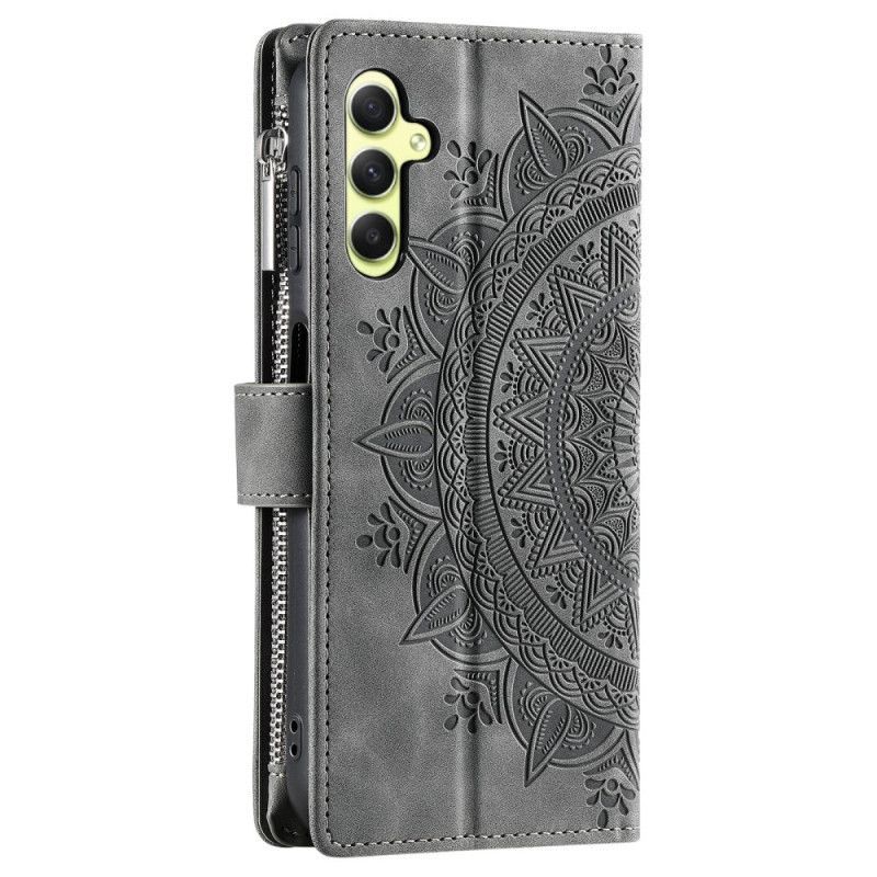 Housse Samsung Galaxy S26 Portefeuille Effet Daim Mandala