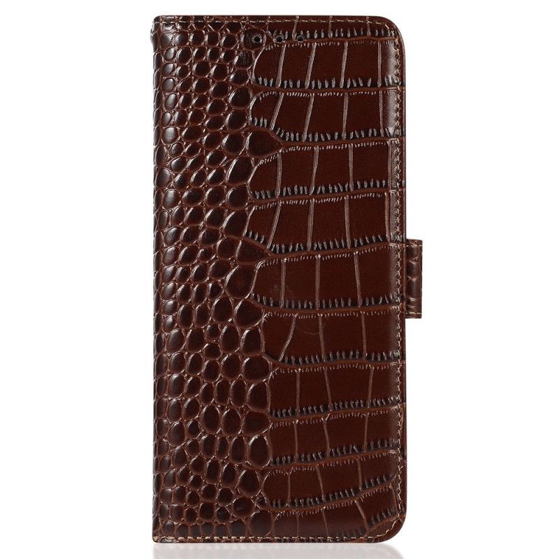 Housse Samsung Galaxy S26 Ultra Blocage RFID Style Crocodile