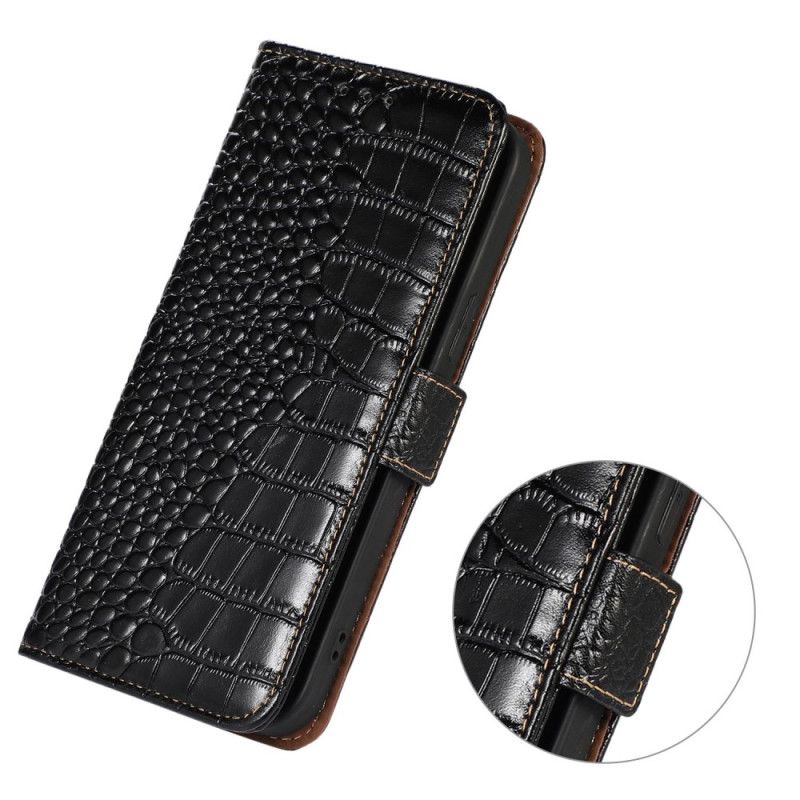 Housse Samsung Galaxy S26 Ultra Blocage RFID Style Crocodile