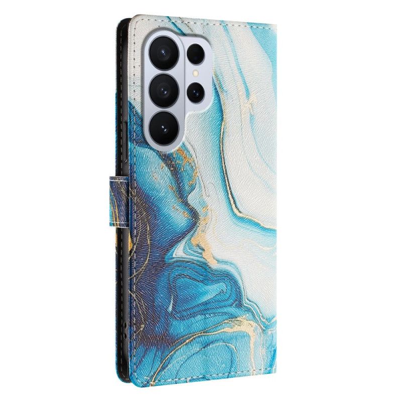 Housse Samsung Galaxy S26 Ultra Effet Marbre Bleu