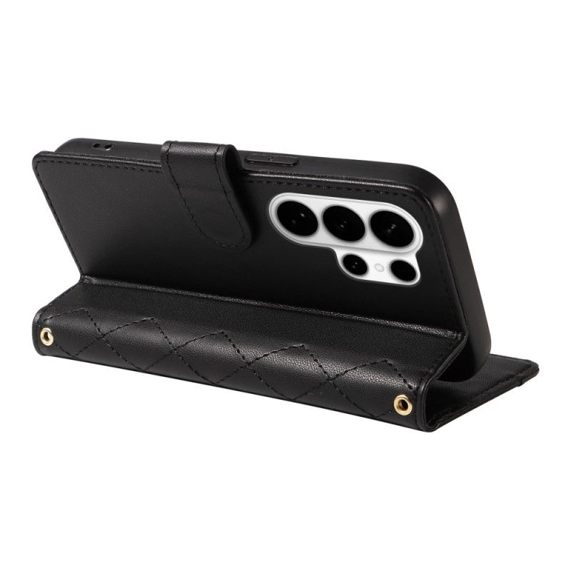 Housse Samsung Galaxy S26 Ultra Matelassée avec Lanière et Bandoulière