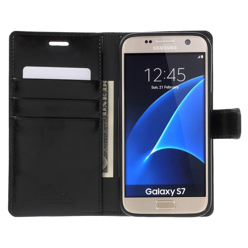 Housse Samsung Galaxy S7 Mercury Blue Moon Effet Cuir