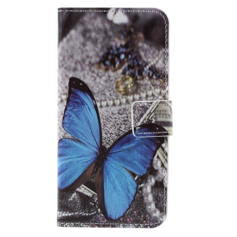 Étui Housse Samsung Galaxy S7 Papillon Bleu