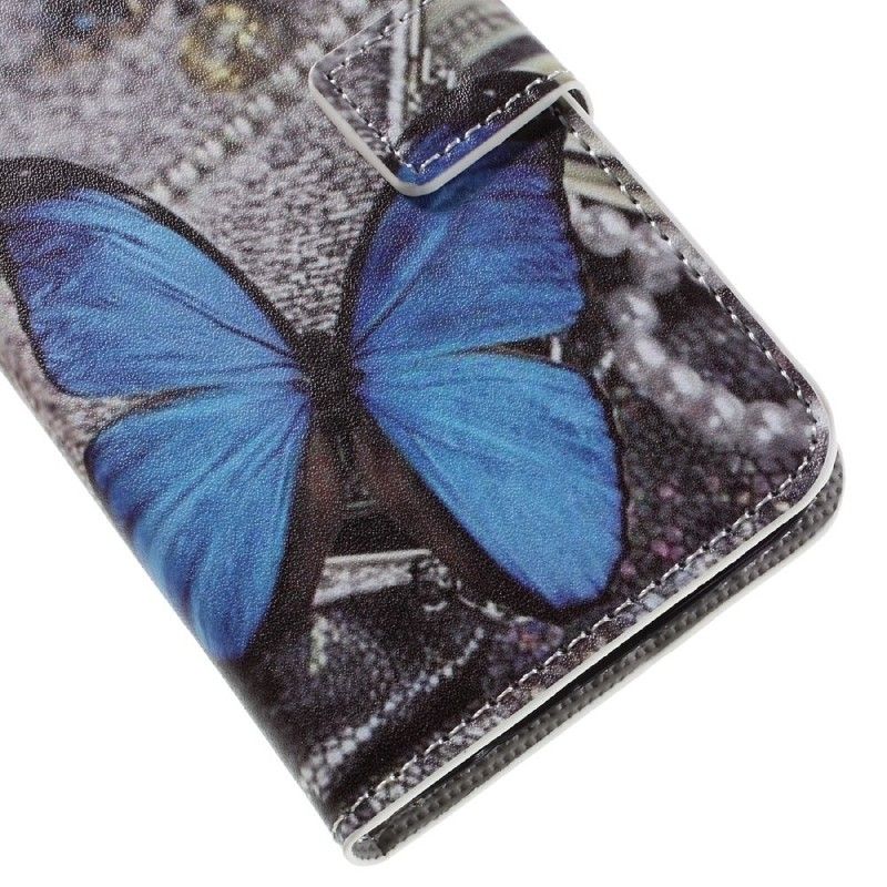 Étui Housse Samsung Galaxy S7 Papillon Bleu