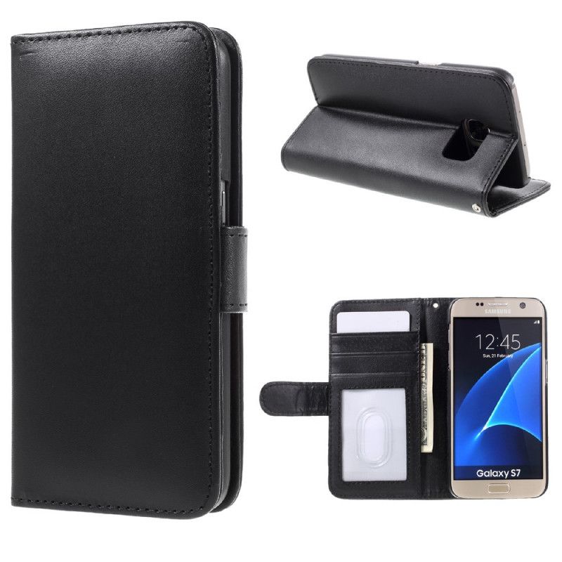 Étui Housse Samsung Galaxy S7 Style Cuir Classique