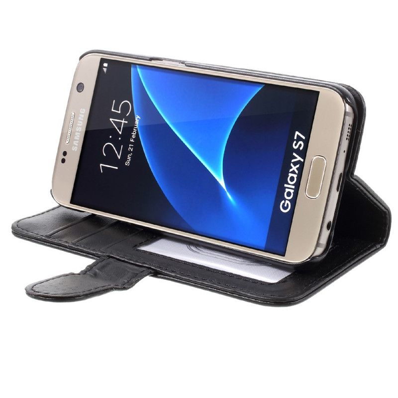 Étui Housse Samsung Galaxy S7 Style Cuir Classique