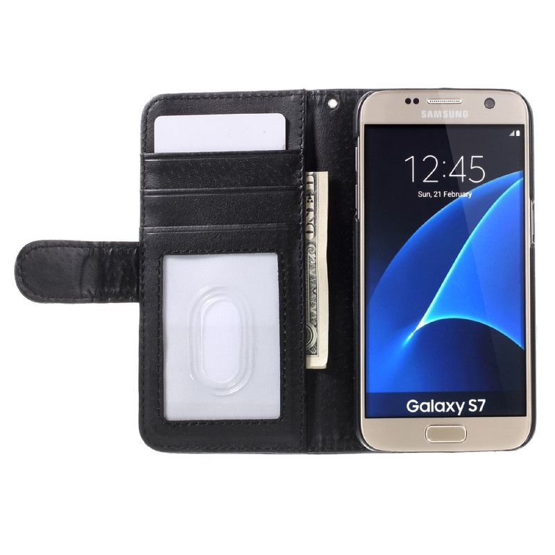 Étui Housse Samsung Galaxy S7 Style Cuir Classique