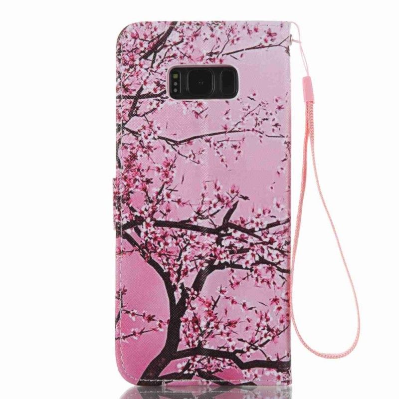 Étui Housse Samsung Galaxy S8 Plus Arbre Fleuri À Lanière