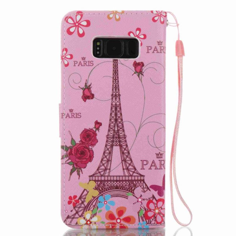 Housse Samsung Galaxy S8 Tour Eiffel Rose