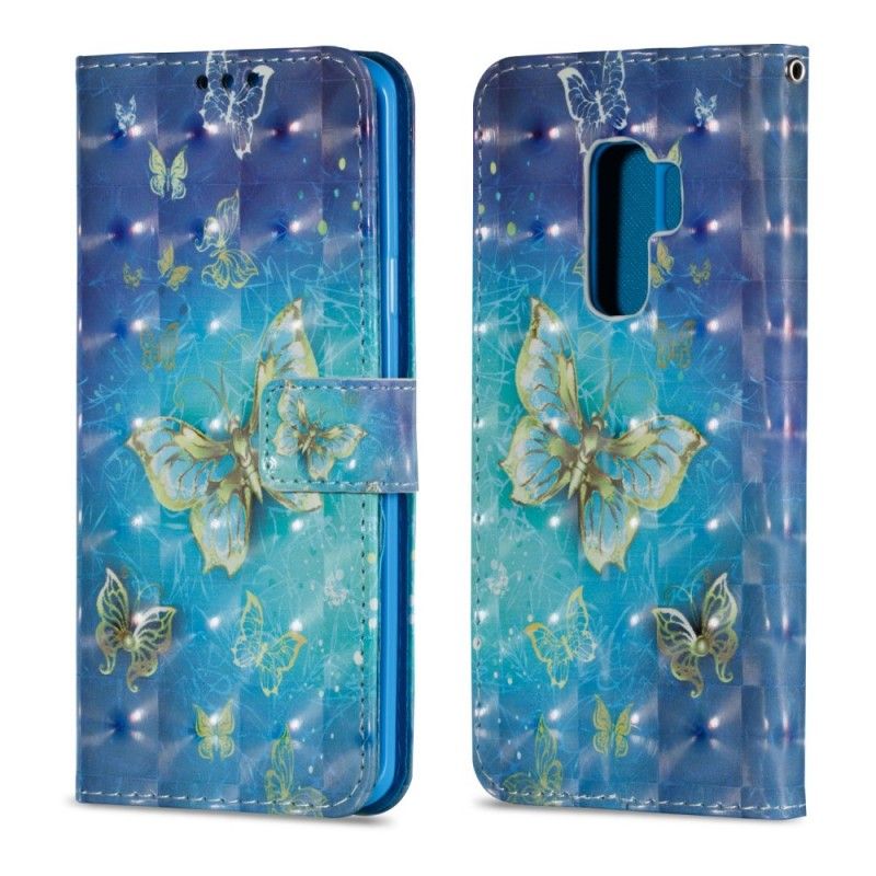 Housse Samsung Galaxy S9 Plus Papillons Dorés 3d