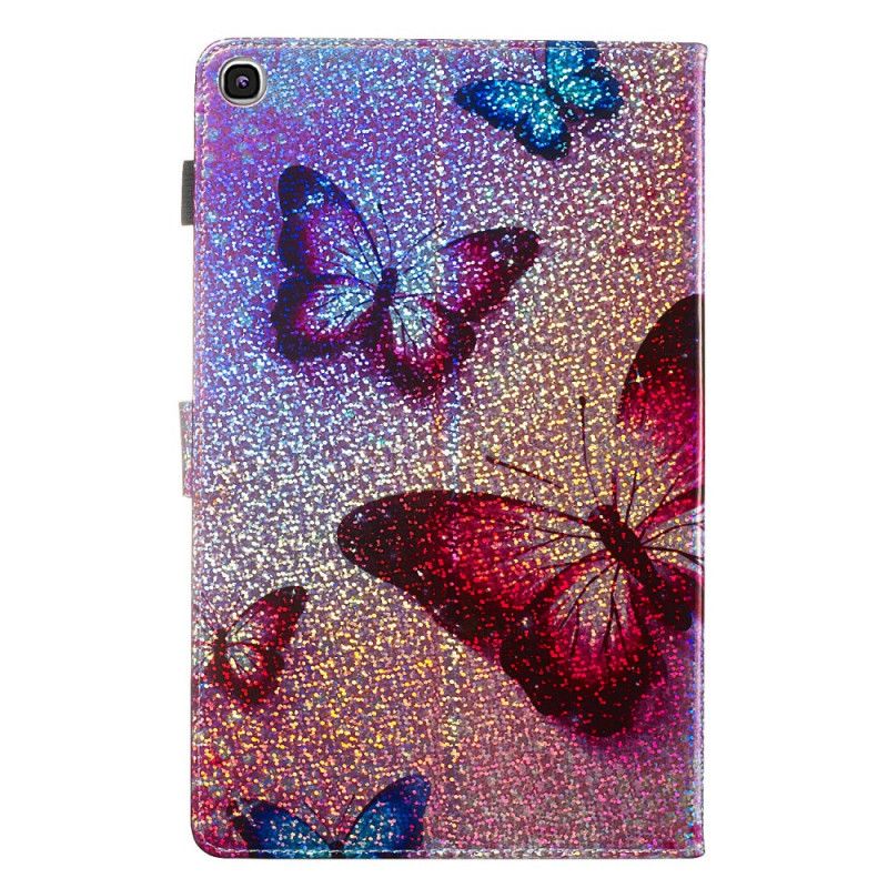 Housse Samsung Galaxy Tab A 10.1 (2019) Papillons Paillettes