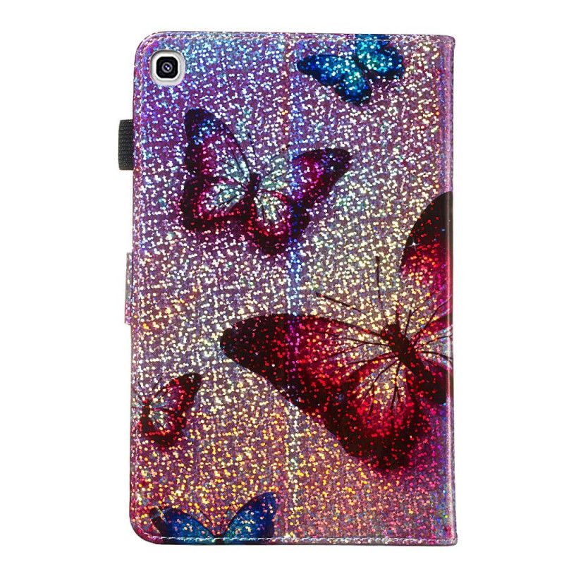 Housse Samsung Galaxy Tab A 8" (2019) Papillons Paillettes