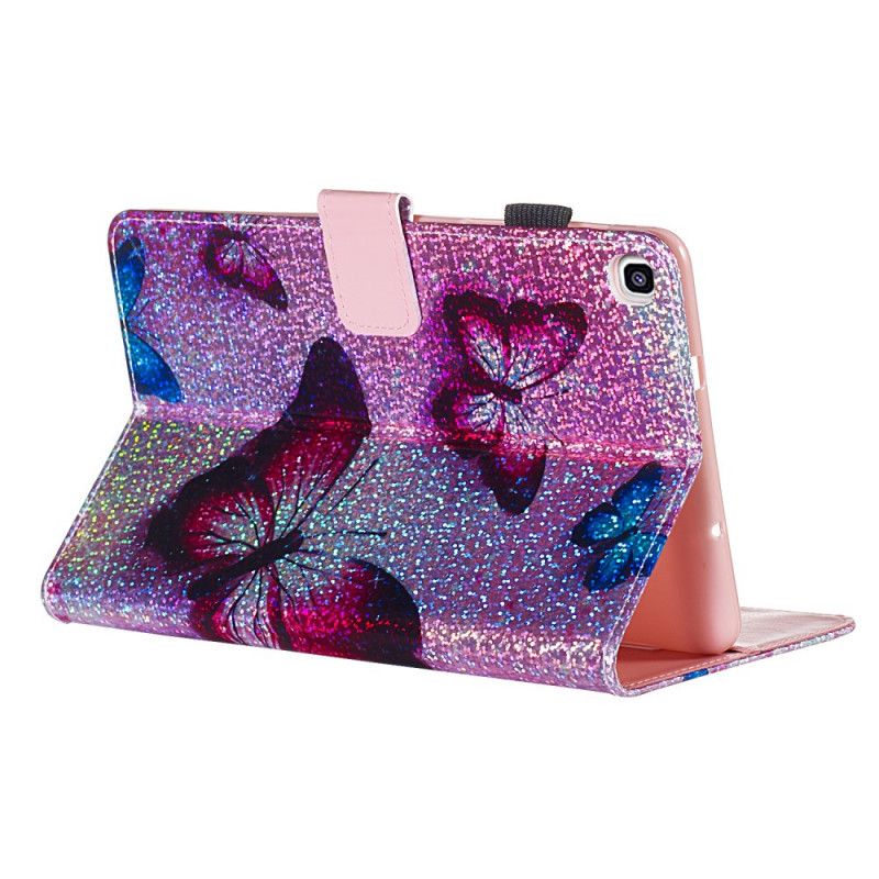 Housse Samsung Galaxy Tab A 8" (2019) Papillons Paillettes