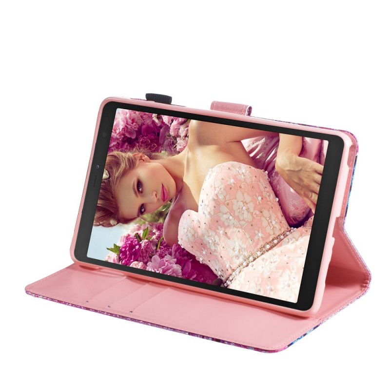 Housse Samsung Galaxy Tab A 8" (2019) Papillons Paillettes