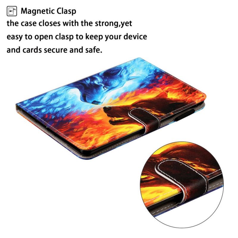 Housse Samsung Galaxy Tab A 8.0 (2019) Loup De Feu Et Glace