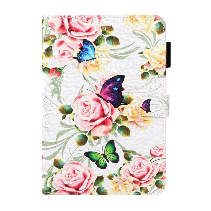 Étui Housse Samsung Galaxy Tab A 8.0 (2019) Papillons Sur Fleurs