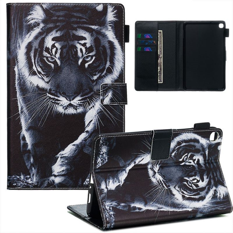 Housse Samsung Galaxy Tab A 8.0 (2019) Tigre Noir Et Blanc