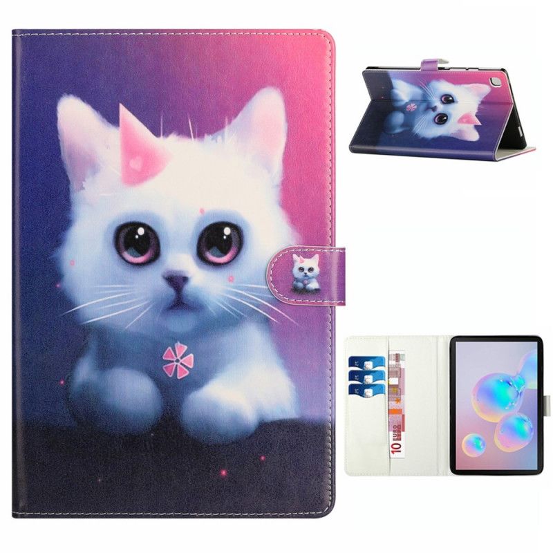 Housse Samsung Galaxy Tab A7 (2020) Chaton Blanc