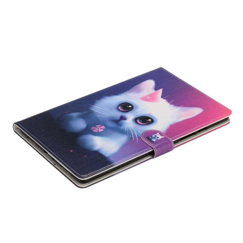 Housse Samsung Galaxy Tab A7 (2020) Chaton Blanc