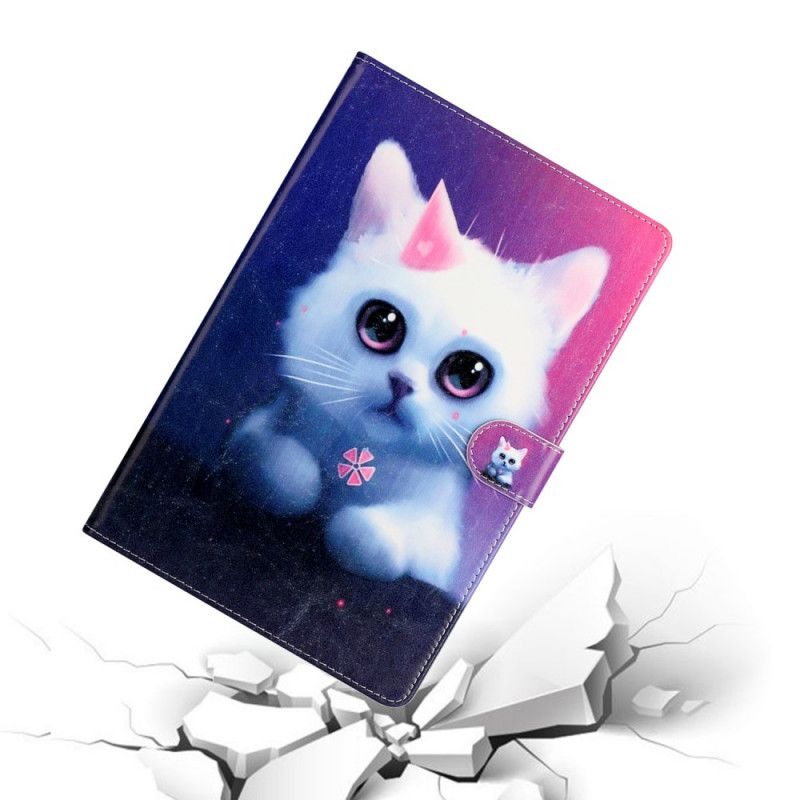 Housse Samsung Galaxy Tab A7 (2020) Chaton Blanc