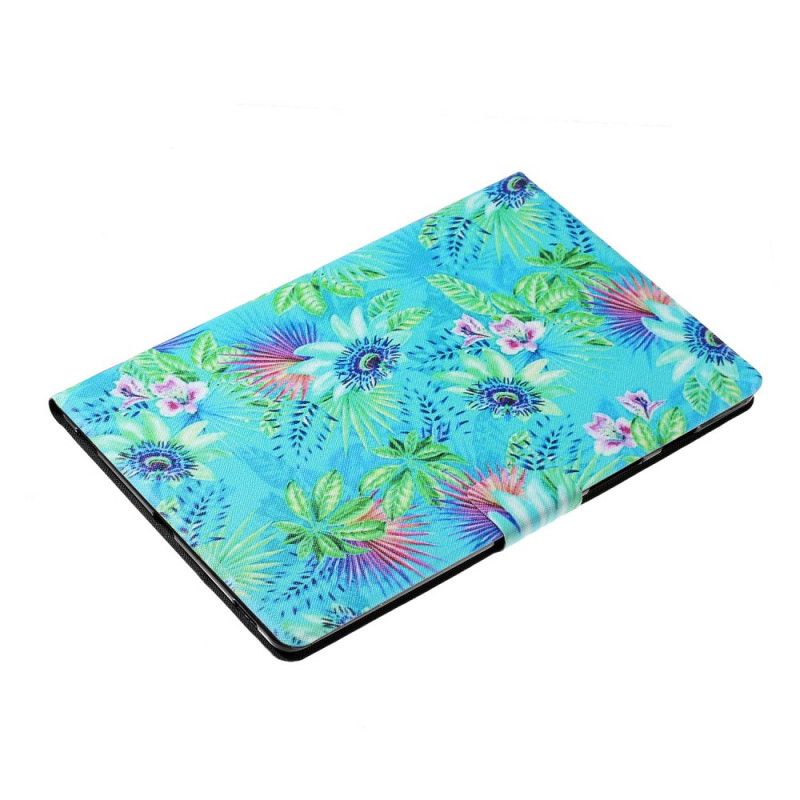 Étui Housse Samsung Galaxy Tab A7 (2020) Fleurs Et Feuilles