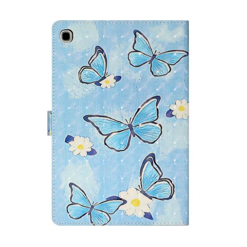 Housse Samsung Galaxy Tab A7 (2020) Papillons Bleus