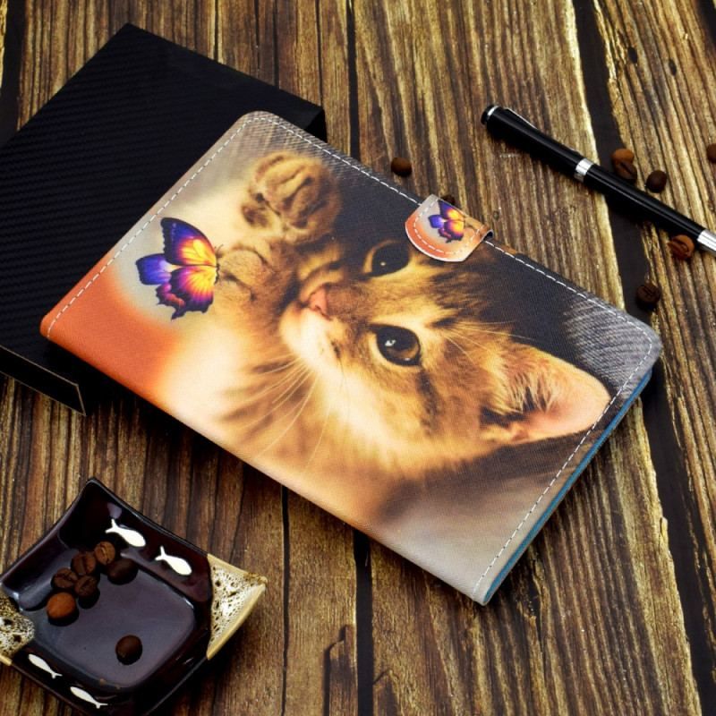 Housse Samsung Galaxy Tab A8 (2021) Mon Chaton et Papillon