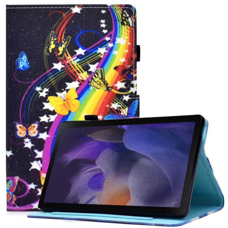 Housse Samsung Galaxy Tab A8 (2021) Papillons Arc-en-ciel