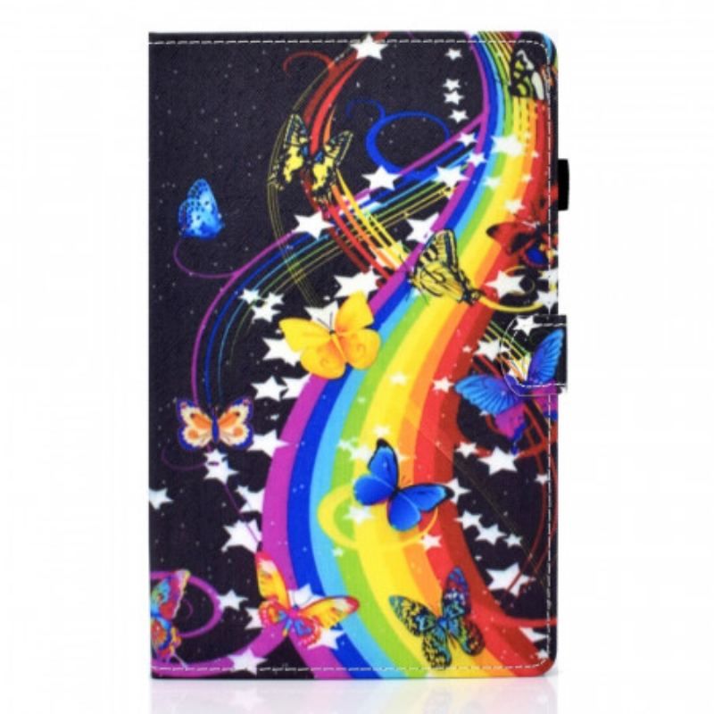 Housse Samsung Galaxy Tab A8 (2021) Papillons Arc-en-Ciel