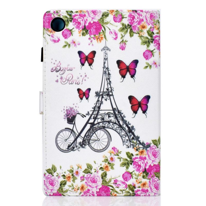 Housse Samsung Galaxy Tab A8 (2021) Tour Eiffel Vélo