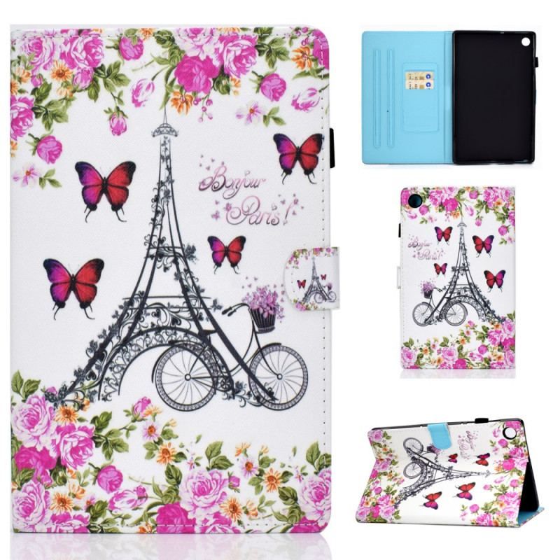 Housse Samsung Galaxy Tab A8 (2021) Tour Eiffel Vélo