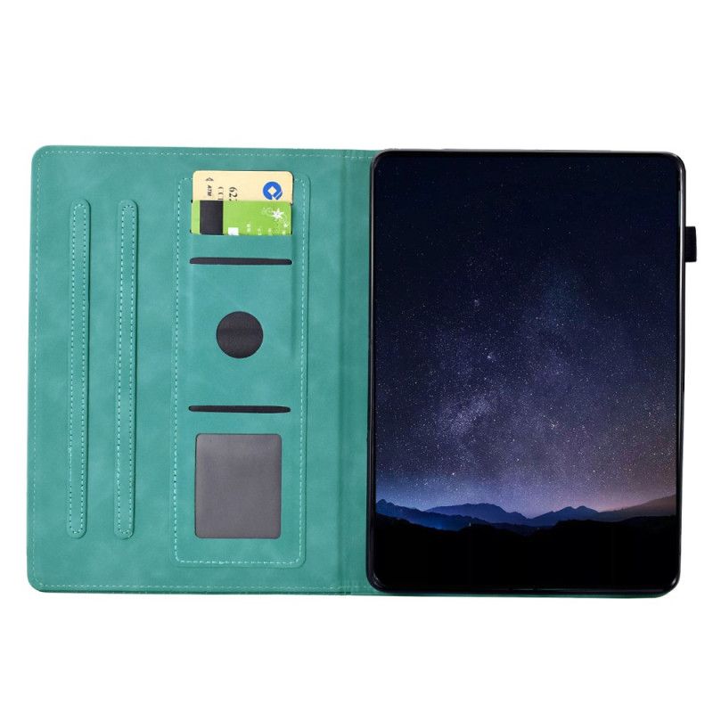 Housse Samsung Galaxy Tab S11 Effet Daim Scène de Chats