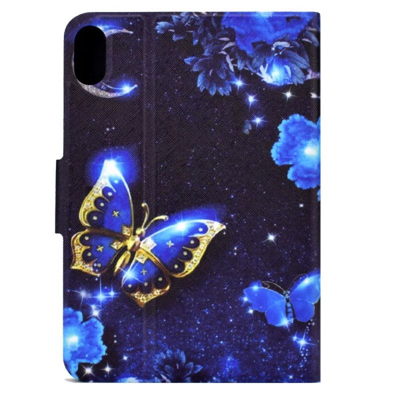 Housse Samsung Galaxy Tab S11 Papillon Bleu et Or