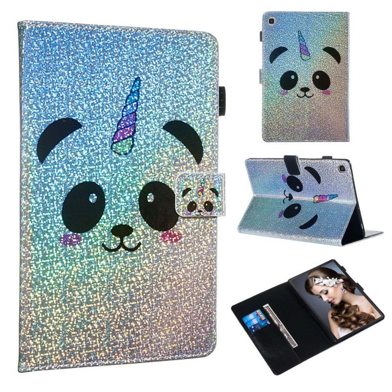 Housse Samsung Galaxy Tab S5e Panda Paillettes