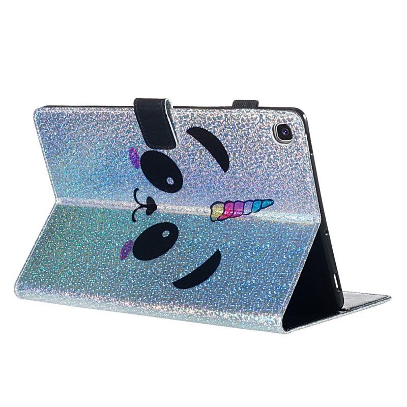 Housse Samsung Galaxy Tab S5e Panda Paillettes