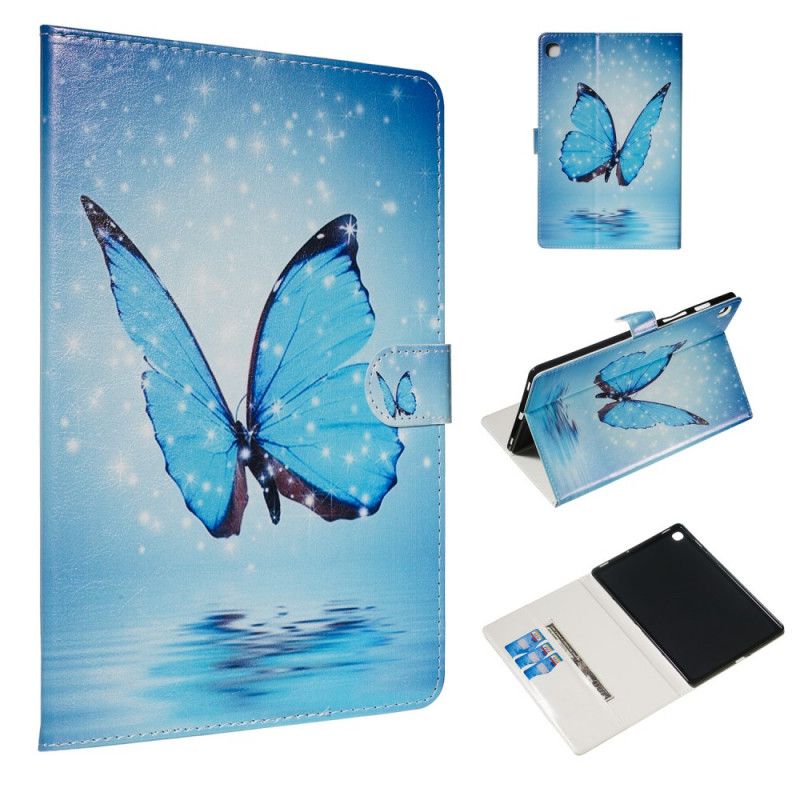 Housse Samsung Galaxy Tab S5e Papillon Bleu