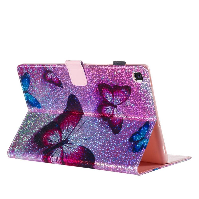 Housse Samsung Galaxy Tab S5e Papillons Paillettes