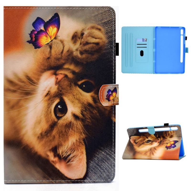 Housse Samsung Galaxy Tab S7 Mon Chaton Et Papillon