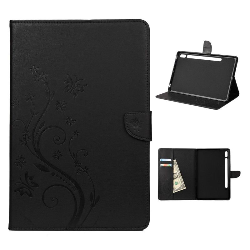 Housse Samsung Galaxy Tab S7 Papillons Floraux