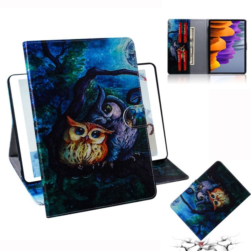 Housse Samsung Galaxy Tab S7 Peinture Hiboux